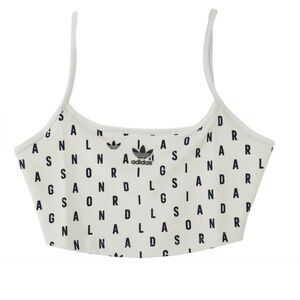 Adidas Spaghetti Strap Cropped Top Women Size Large